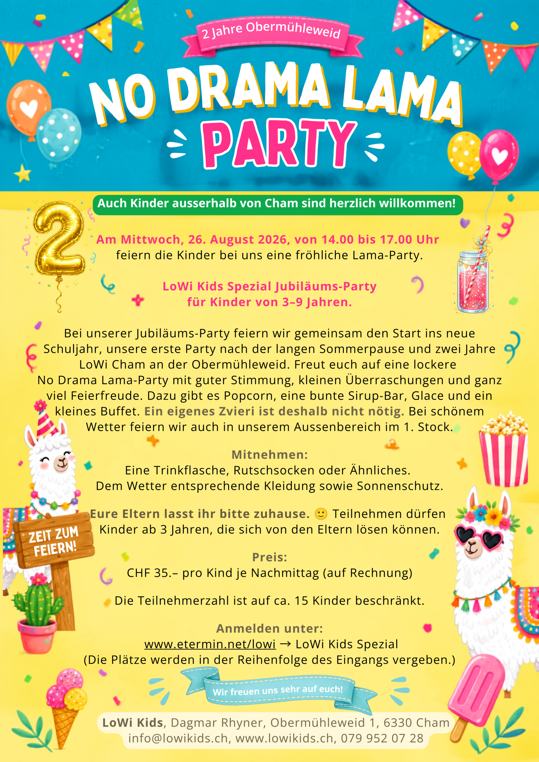 Flyer No Drama Lama Jubiläums-Party