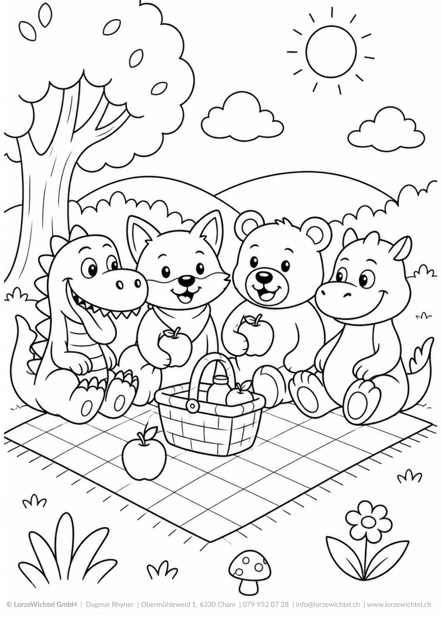 Unsere Maskottchen Ausmalbild
